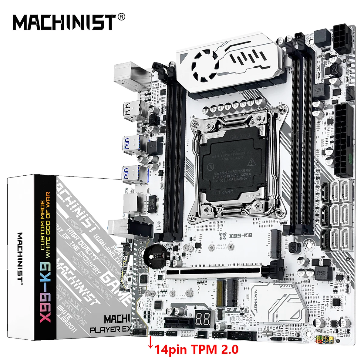 MACHINIST X99 K9 Motherboard C612 Chip Supports TPM 2.0 LGA 2011-3 CPU Four Channel DDR4 RAM PCIE3.0 USB3.0 for Desktop Host — view 6