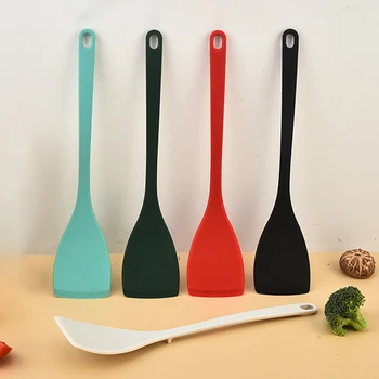 2Pcs Silicone Spatula Shovel Turner Nonstick Cooking Spatula Fried Shovel Fish Spatula Silicone Flexible Turner Kitchen Baking