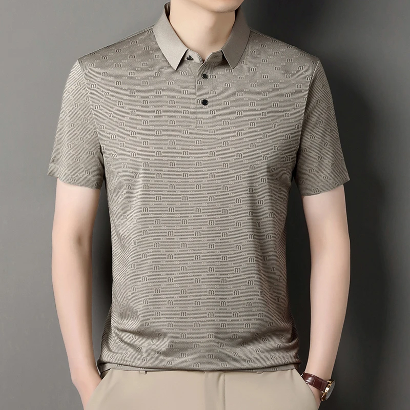 2026 Neue Herren Freizeitmode Bedrucktes Kurzarm-Polohemd Knitterfrei Atmungsaktiv Bequemes Vielseitiges Sommer-T-Shirt – Detail 19