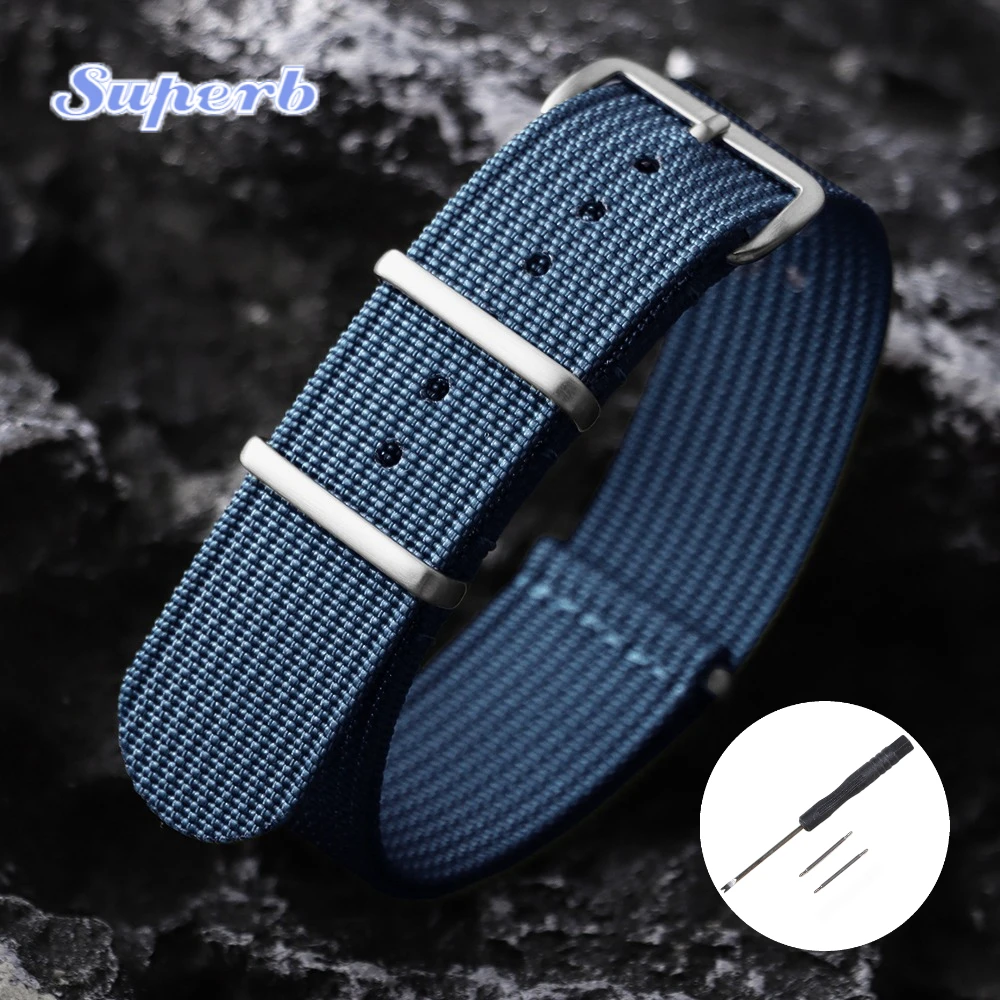Army Green Ribbed Nylon Military Watch Strap - Versatile Watchband Accessory