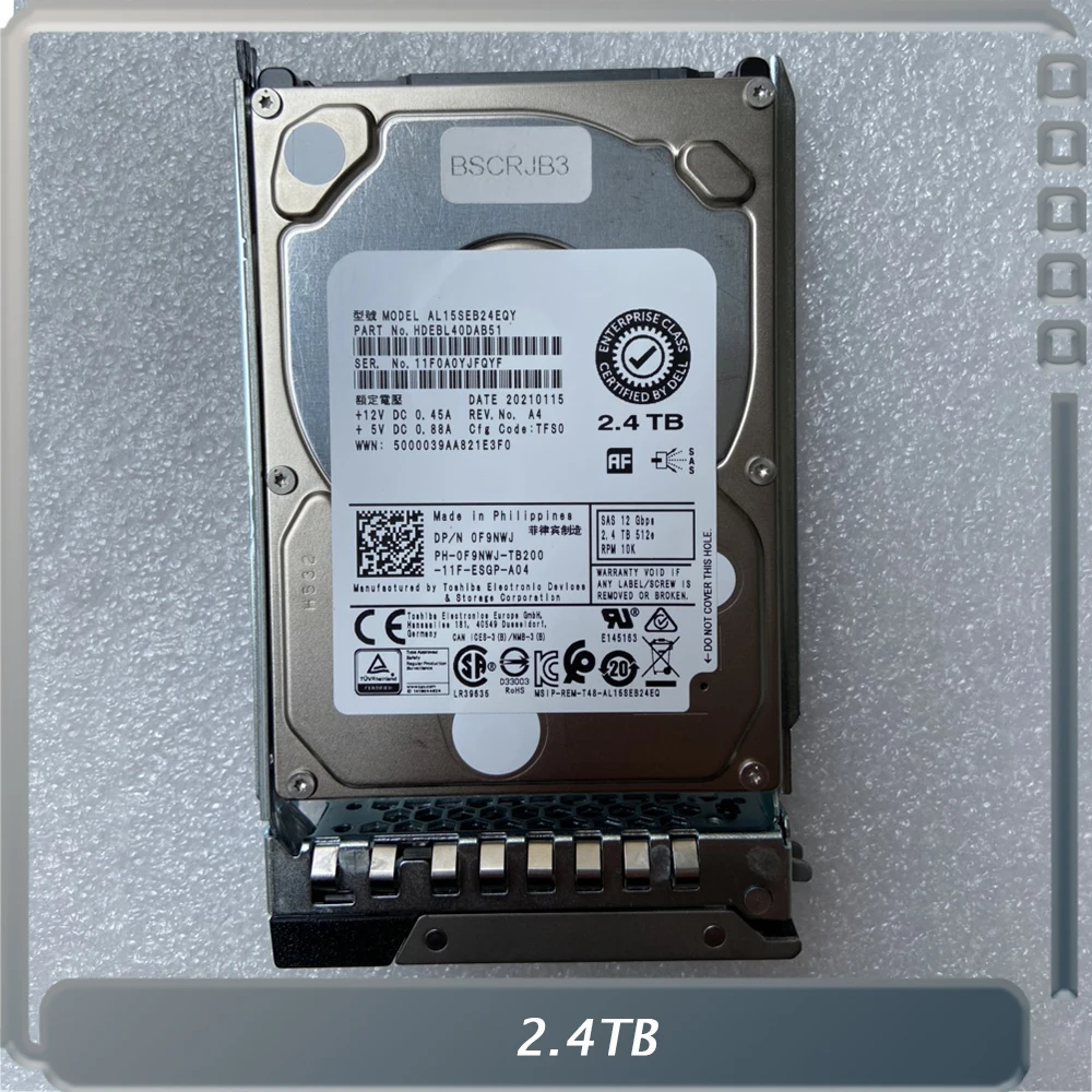 

2.4TB For DELL R730 R740 AL15SEB24EQY 2.4T 10K SAS 2.5 0F9NWJ F9NWJ Server Hard Disk