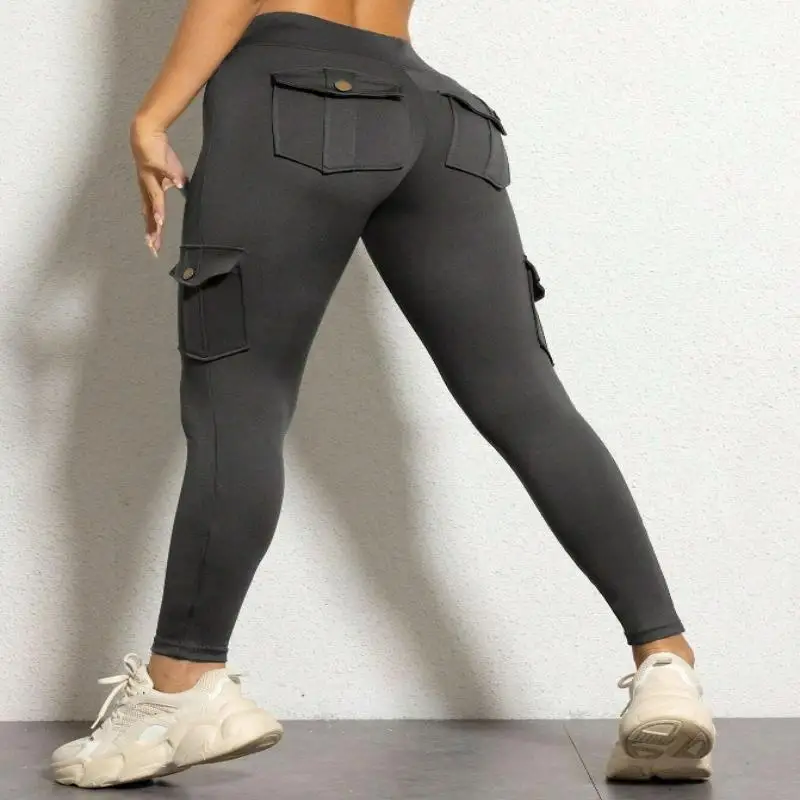 Yoga Pants Sports Pants Women Solid Color High Waisted Fitness Yoga Pants