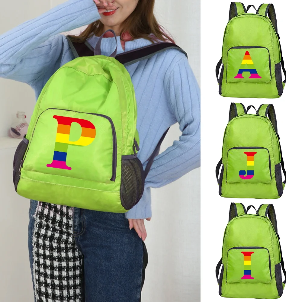 

Folding Ultralight Backpack for Man Women Rainbow Letter Print Portable Sports Backpack,Lightweight New Travel Outdoor Backpacks