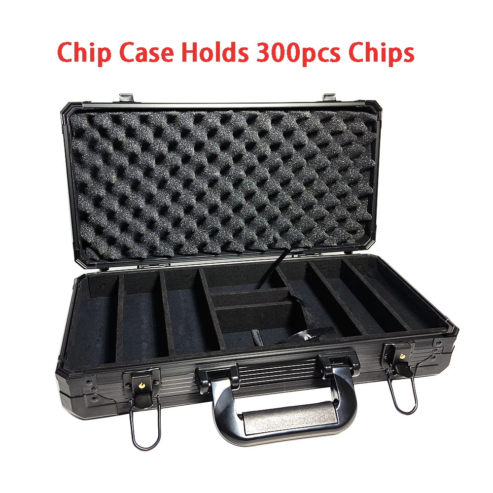 

Chip Case Holds 300pcs Chips Casino Texas Poker Chips Case Portable Monopoly Chips Storage Box Suitcase Tokens Suitcase