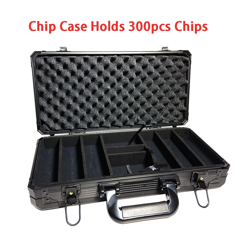 Chip Case Holds 300pcs Chips Casino Texas Poker Chips Case Portable Monopoly Storage Box Suitcase Tokens Suitcase