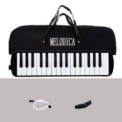 Portable 32 - Key Melodica with Carrying Bag and Mouthpiece (Black)