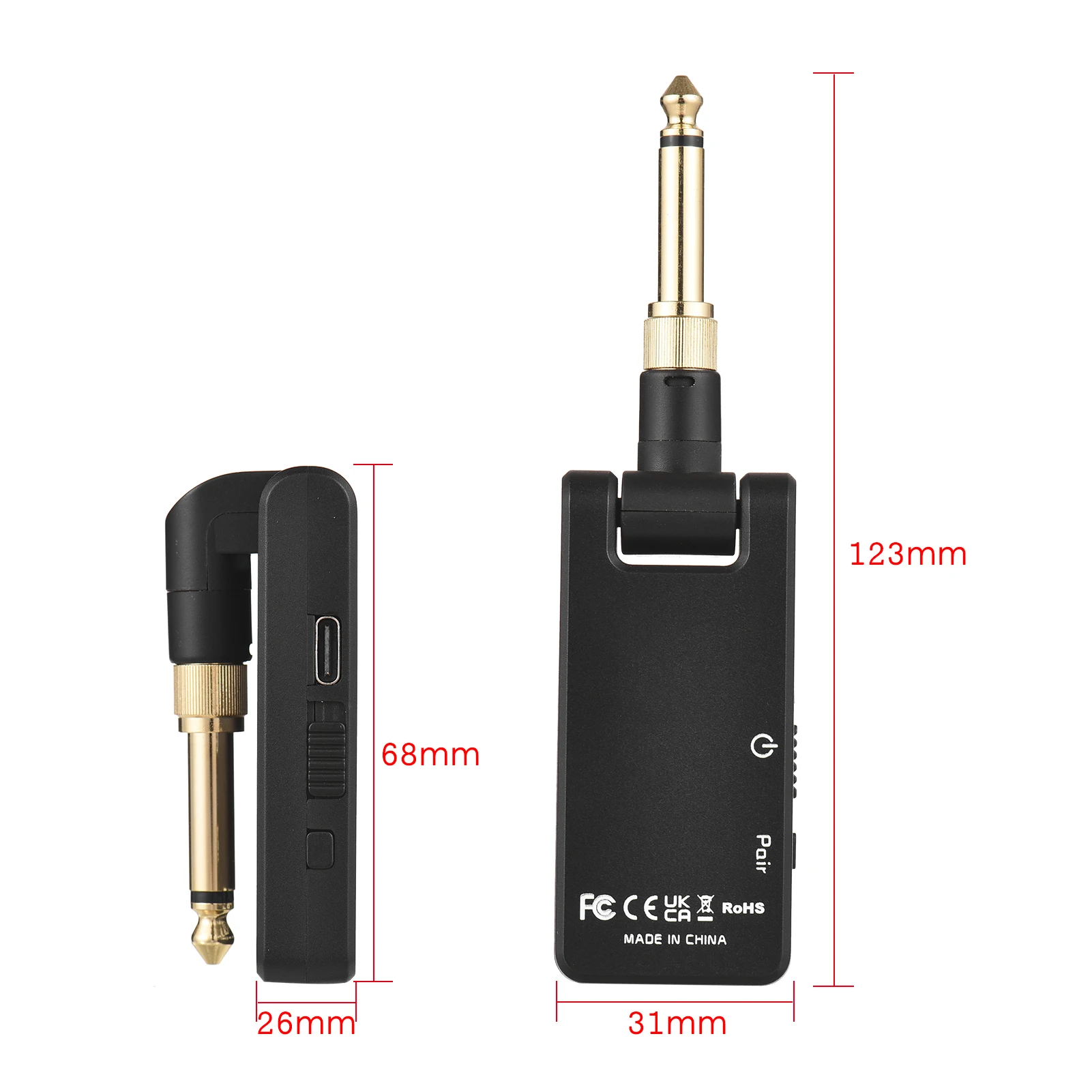 

M-VAVE WP-8 Wireless Transmission 2.4G Rechargeable Electric Guitar Receiver & Transmitter 3.5mm & 6.35mm Plug Guitar Bass