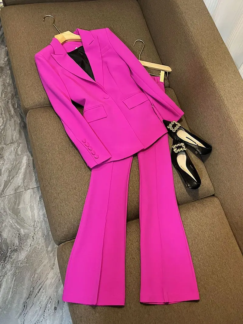 Casual Fashion Suit Two-piece Temperament Celebrity Fashion Autumn Women'  Senior Sense Of Office Occupation Suit Pants Two-piece - Pant Suits -  AliExpress