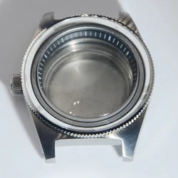 Enhanced 40mm Premium Watch Case with Mineral Glass for Bezel and Mod Accessories (SILVER)