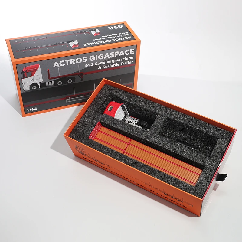 Pre-sale GCD 1:64 ACTROS GIGASPACE 6*2 Sattelzugmaschine & Scalable Trailer Alloy Mode Car 