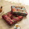 Ethnic Style Square Seat Cushion Household Bedroom Balcony Collapsed Rice Floor Cushion Thickened Bay Window Windowsill Cushion 1