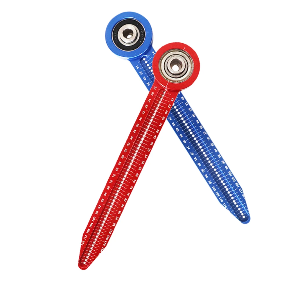 2pcs Mini Aluminum Alloy Compass Ruler For Woodworking Precision Circle Drawing Tool Multifunctional Drafting Ruler
