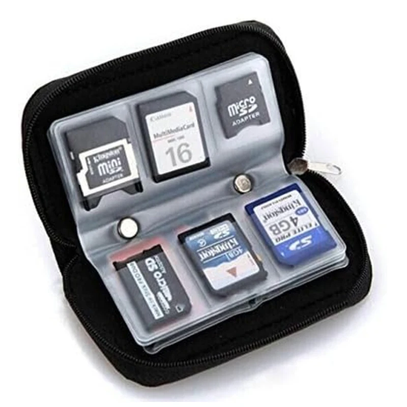 

Memory Card Storage Bag Carrying Case Holder Wallet 22 Slots for CF SD/Micro SD SDHC MS DS Game Accessories Memory Card Box