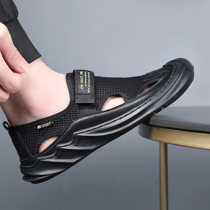 Summer Men Sandals Mesh Breathable Man Sneakers Mesh Casual Shoes Men Sneakers 2024 Men's Flats Outdoor Walking Shoes Size