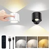 LED Mini Magnetic Wall Lamp Dual Head Touch Control Remote Wireless Portable Night Light 360 Rotatable USB Recharge Ambient Lamp 1