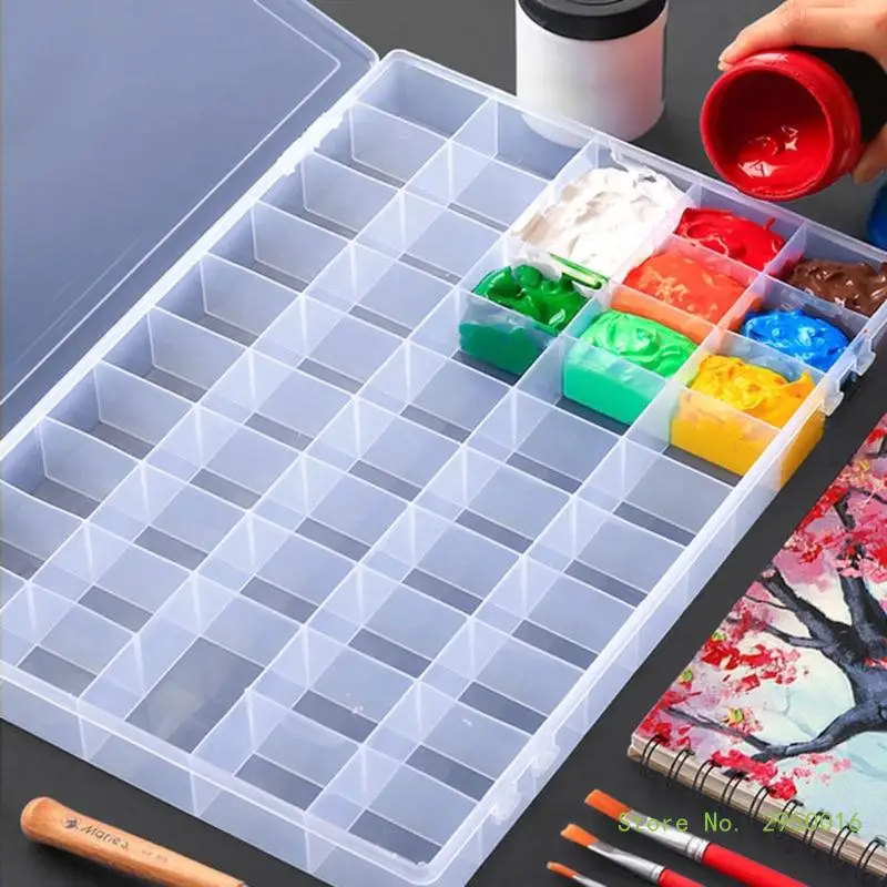 24/36/48 Grids Clear Plastic Organiser Box Beads Storage Container Jewelry Case Paint Storage Container Stackable Case