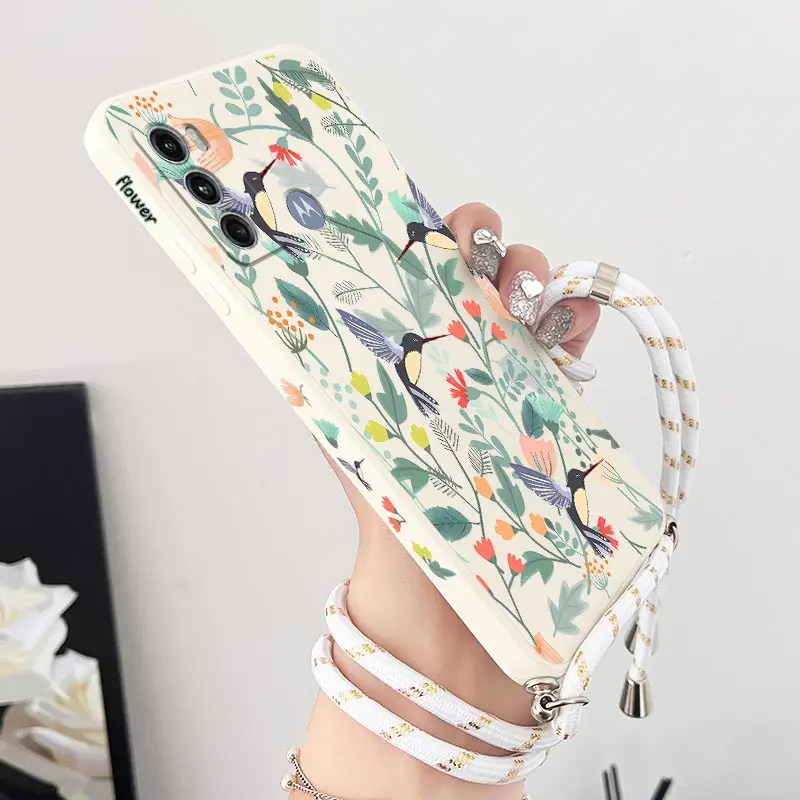 Silicone Crossbody Lanyard Phone Case - Free Bird Design