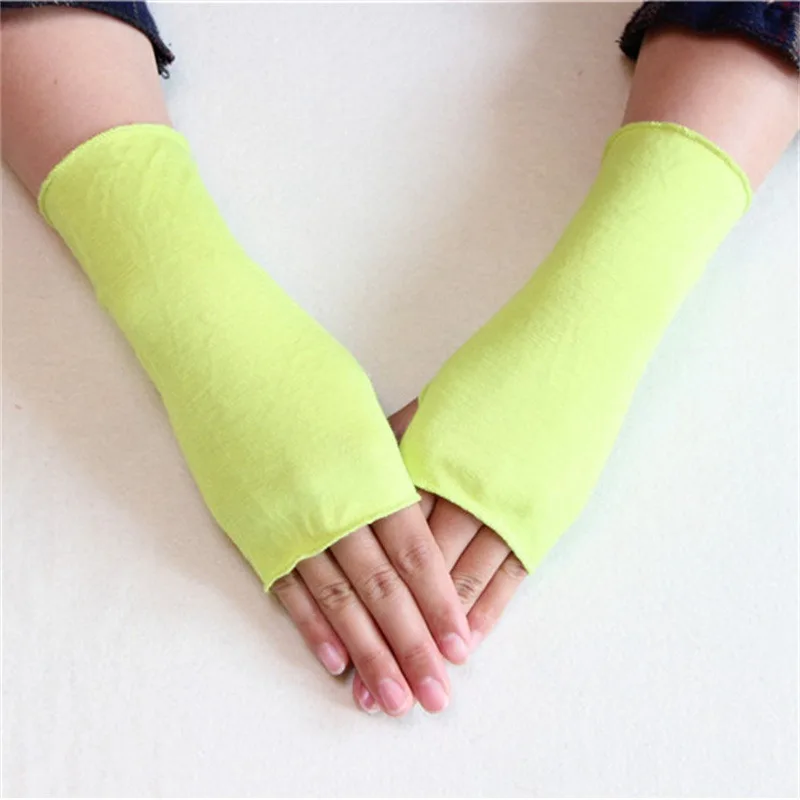 Summer Thin Half Finger Gloves Short Outdoor Cycling Sunshade Modal Elastic UV-Proof Sun Protection Women Anti-Slip