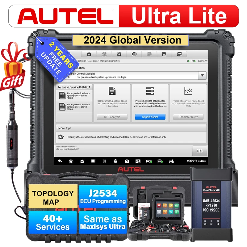 Autel Maxicom Ultra Lite Scanner Top Diagnostic Tool Scanner Obd 2 Anni Di Aggiornamento Programmazione Ecu Scanner Automobilistico Mappa Topologica