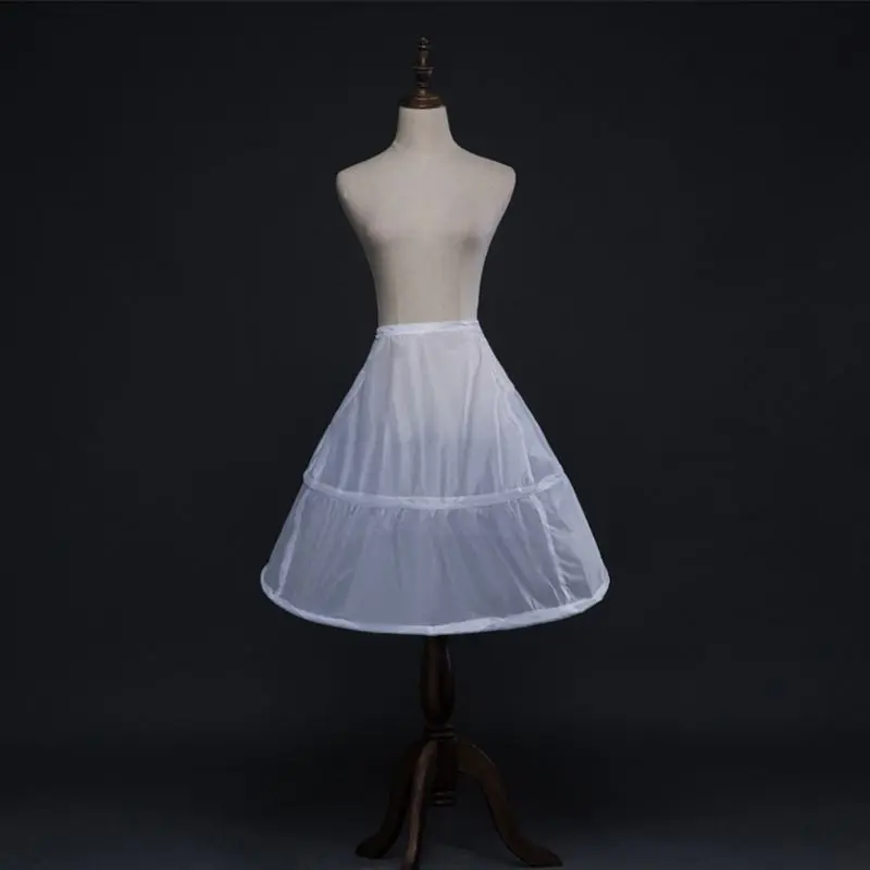 Wedding Petticoat Underskirt 2 Hoops 65cm For Flower Girls Children Kids