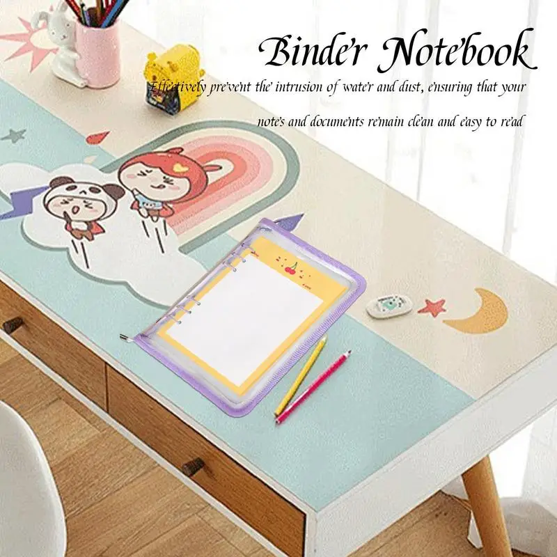 Budget Binder 폴더 6 홀 소프트 커버 바인더, 노트북 쉘 저널 정리함, 분리형 A5 또는 A6 여행 학생 학교