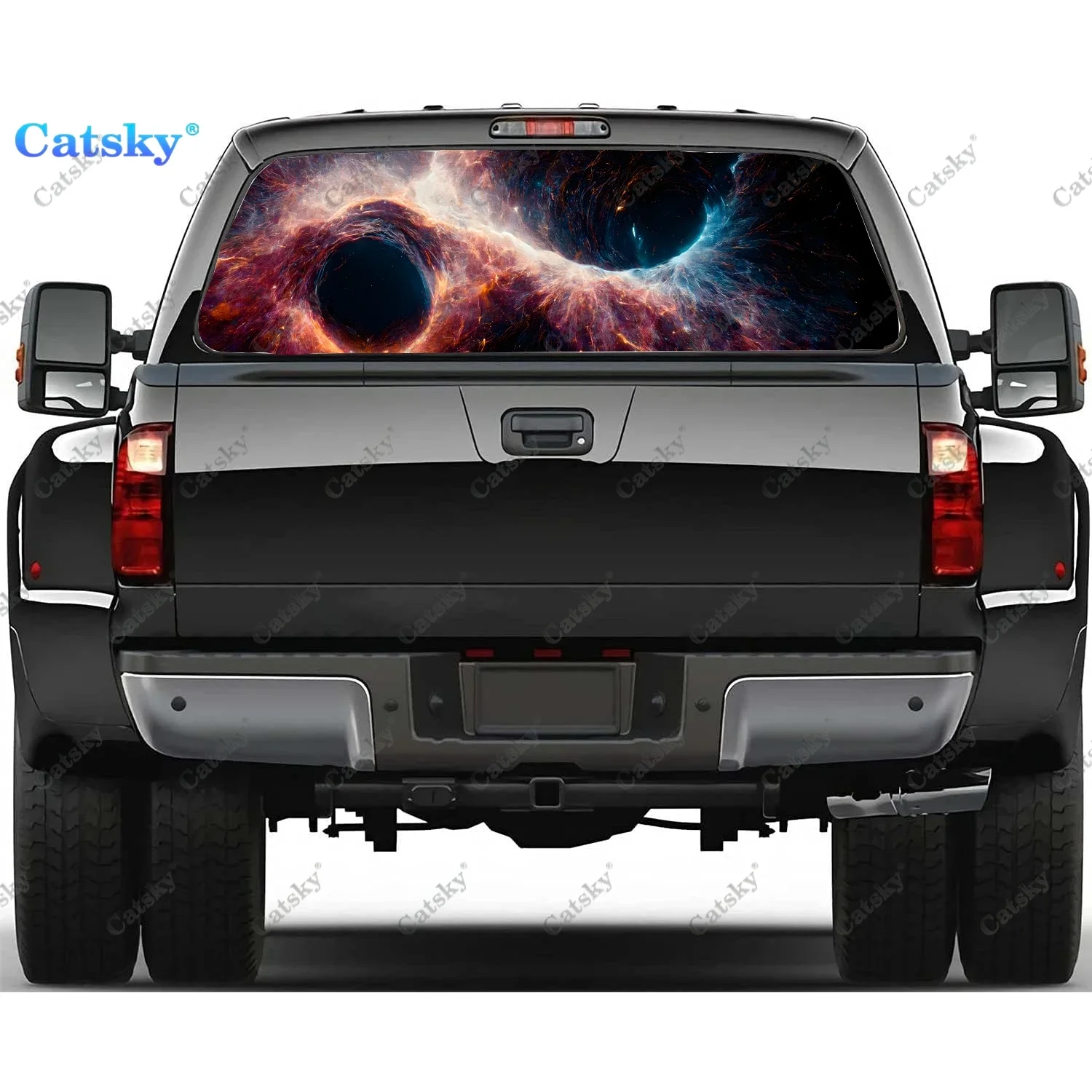 

Black Hole Rear Window Decals for Truck,Pickup Window Decal,Rear Window Tint Graphic Perforated Vinyl Truck Sticker