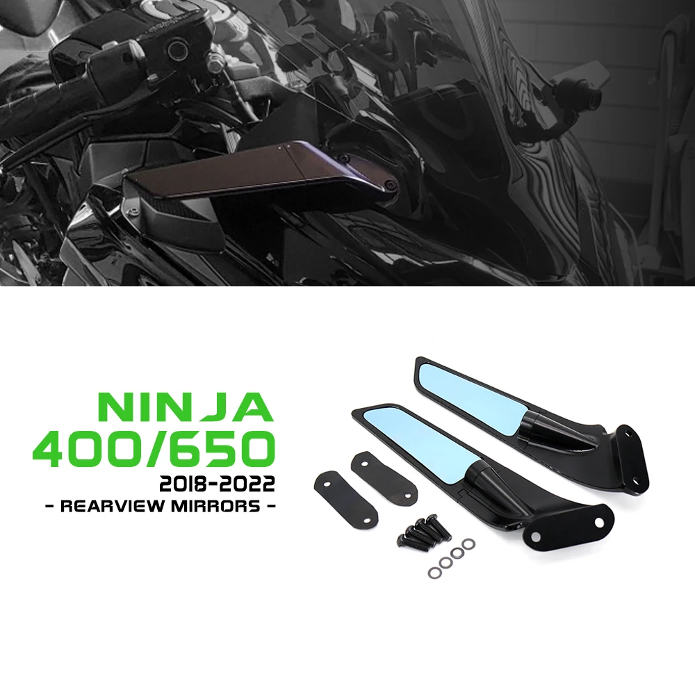

Аксессуары Ninja 650, мотоциклетные невидимые зеркала для Kawasaki Ninja650 Ninja400 2018-2023, регулируемые спортивные крылья из алюминия