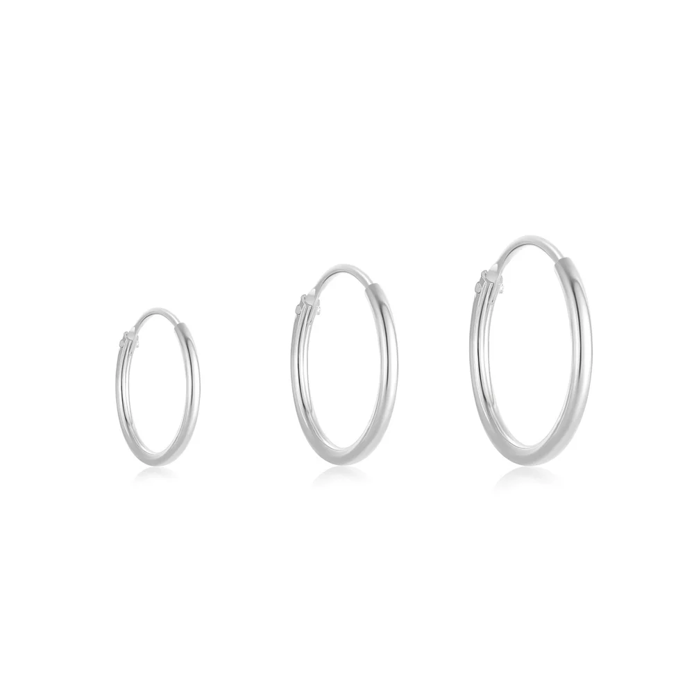 925 Sterling Silver Smooth Earrings Set 3PCS Women&rsquo;s Daily Matching Simple Ear Buckles Party Dinner Boutique Jewelry Gifts S925 silver earrings womens earrings