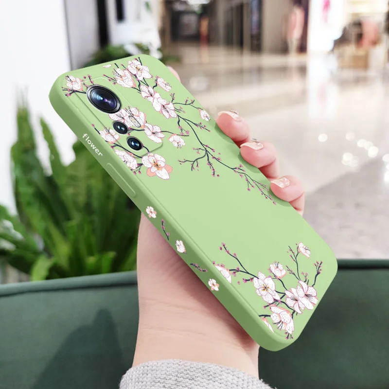 Elegant Plum Blossom Liquid Silicone Phone Case - Premium Protective Cover