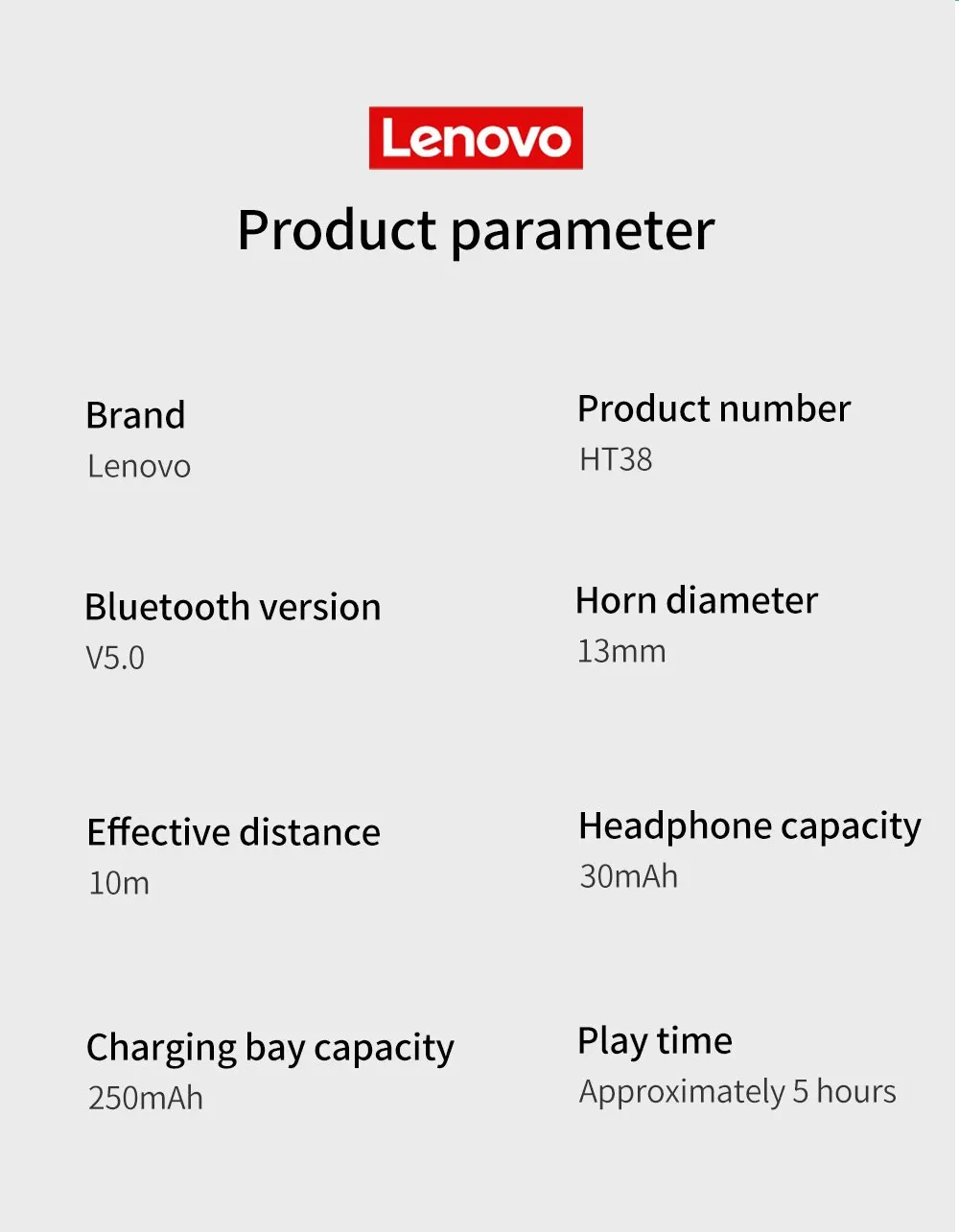 Lenovo Original HT38 Bluetooth 5,0 Tws Kopfhörer drahtlose Kopfhörer wasserdichte Sport Headsets Geräusch reduzierung Ohrhörer mit Mikrofon