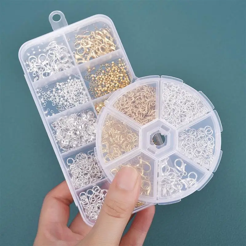 Jewelry Making Kits Lobster Clasp Open Jump Rings End Crimps Beads Box Sets DIY Earring Bracelet Necklace Findings Kit Set
