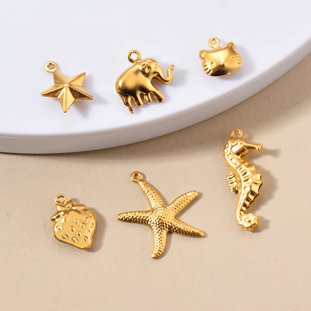 

20pcs/lot Starfish Shell Charm Marine Life Animal Charms For Pendant Stainless Steel Jewelry Wholesale DIY Jewelry Making Crafts