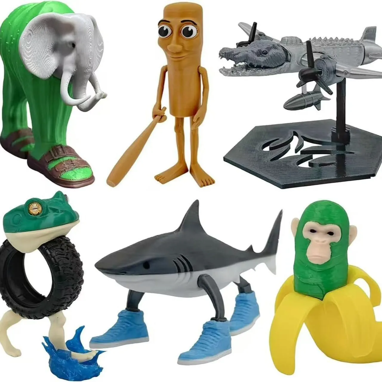 Tung Tung Tung Sahur Jouet Du00e9coration De Bureau Tralalero Tralala 2025 - Figurine De Requin Italien Brainrot Requin Dans Des Baskets Figurines De Collection Figurine Requin Italienne