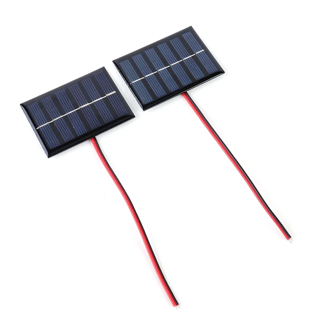 1/2 Pcs Mini Small Solar Panel Module 100MA 1W 3V DIY Polysilicon Solar Epoxy Cell Charger with Cable for 2-3V Battery Charging 5
