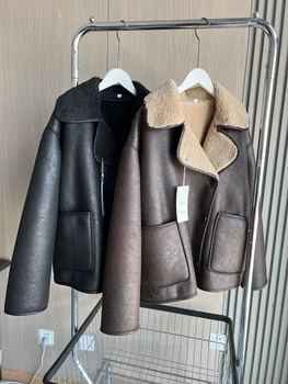 2024 Fall/Winter New Arrival Traf Women's ZW Series Double-Sided Collar Oversized Long-Sleeve Jacket Warm Coat 3548246 1