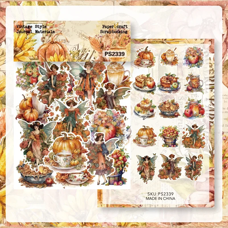 Vintage Middle Ages/Fairy Elf/Travel Memory Stickers Die Cuts Sticker Collection Kit DIY Scrapbooking Planner/Card Making 40pcs