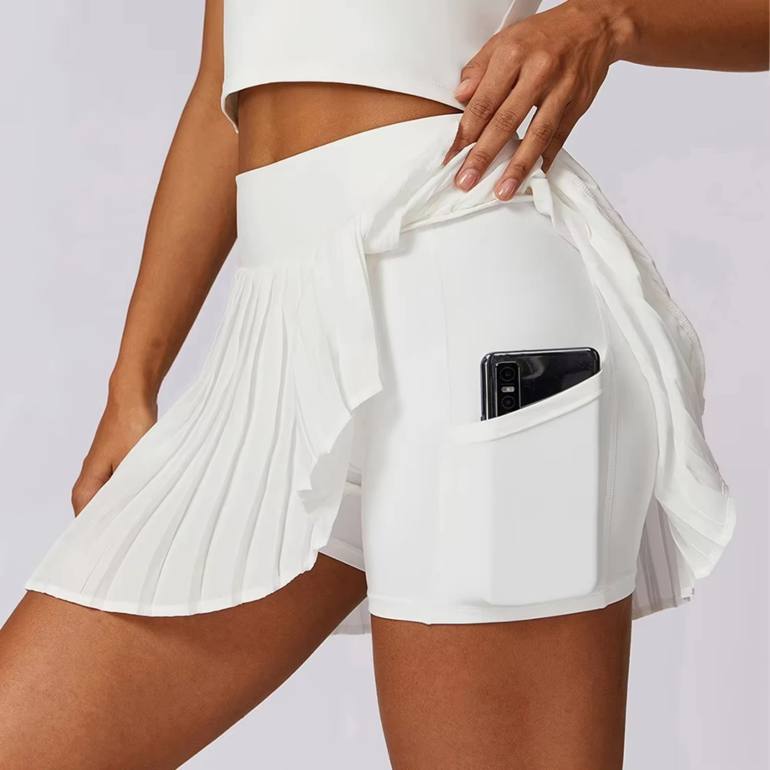 Girl Pleated Sports Skirts Dancing Golf Tennis Skirt Women Gym Workout Fitness Shorts High Waist Running Skort