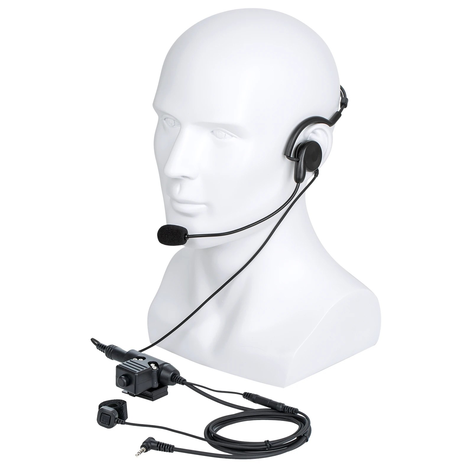 walkie talkie 7.1mm bone conduction Headset Earpiece Microphone with Finger Microphone and U94 PTT For VX-5R VX-3R