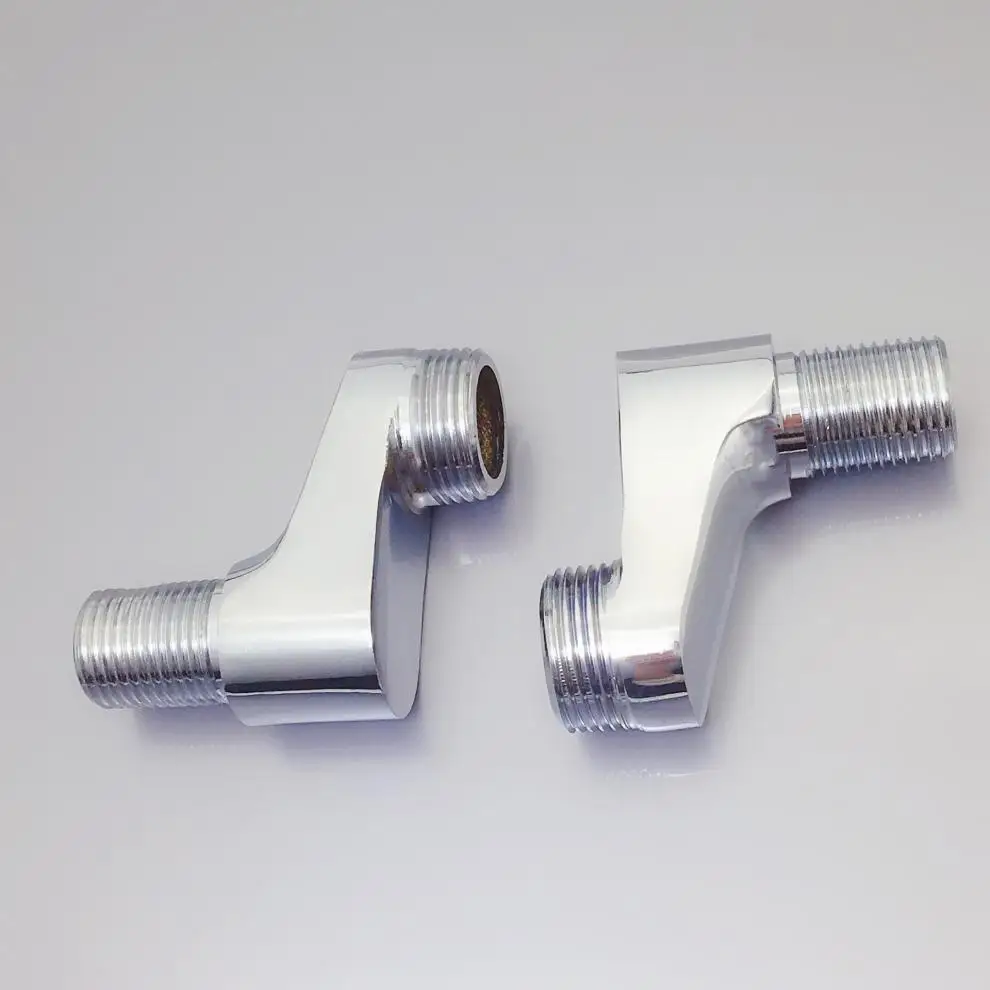2Pcs Shower Faucet Curved Foot Adjustable Adapter Solid Brass Wall Mounted Replacement Angle Valve Kitchen Bathroom Accessories