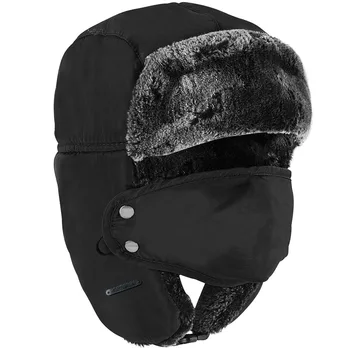 Chapeau de pilote Ushanka pour hommes et femmes, chapeau Trared avec masque coupe-vent, Trooper russe, chasse, ski, hiver