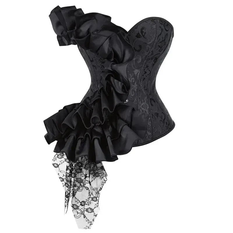 Flower Corset Top Women Victorian Sexy Bustier Overbust Lingerie Lace Medieval Gothic Vintage Halloween Costume