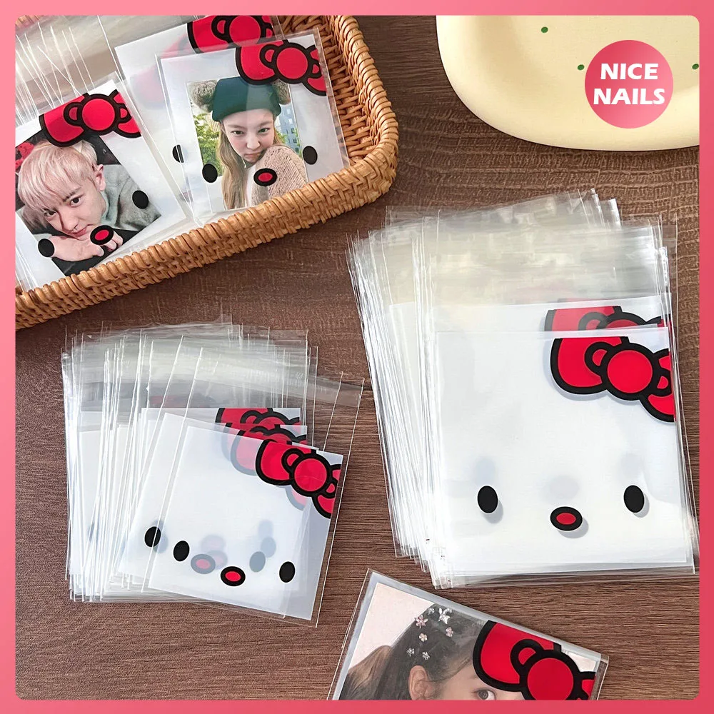 

100Pcs Hello Kitty Kawaii Ziplock Bag Star Card Packing Self-Sealing Biscuits Snacks Bake Cartoon Disposable Candy Sealable Bag