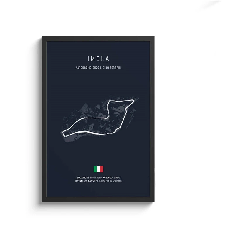 thumbnail image 1 of Cuadro sobre lienzo con circuito internacional de Fórmula 1, arte de pared de F1, póster nórdico, imagen de carrera de deportes de motor estética para decoración del hogar, 1 of 5