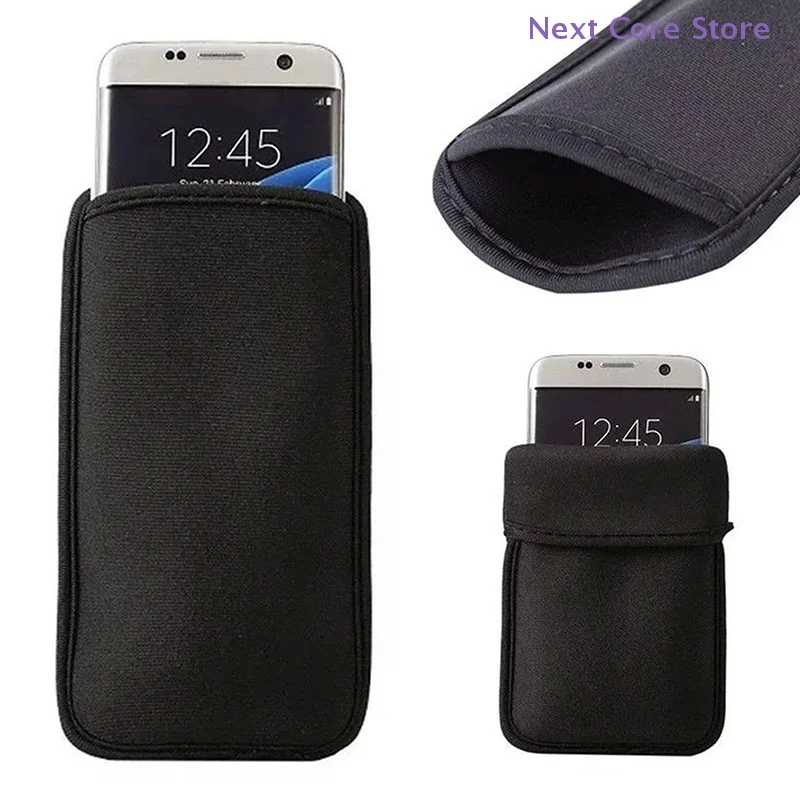 Black Neoprene Waterproof Shockproof Phone Pouch (6.3-7.2)