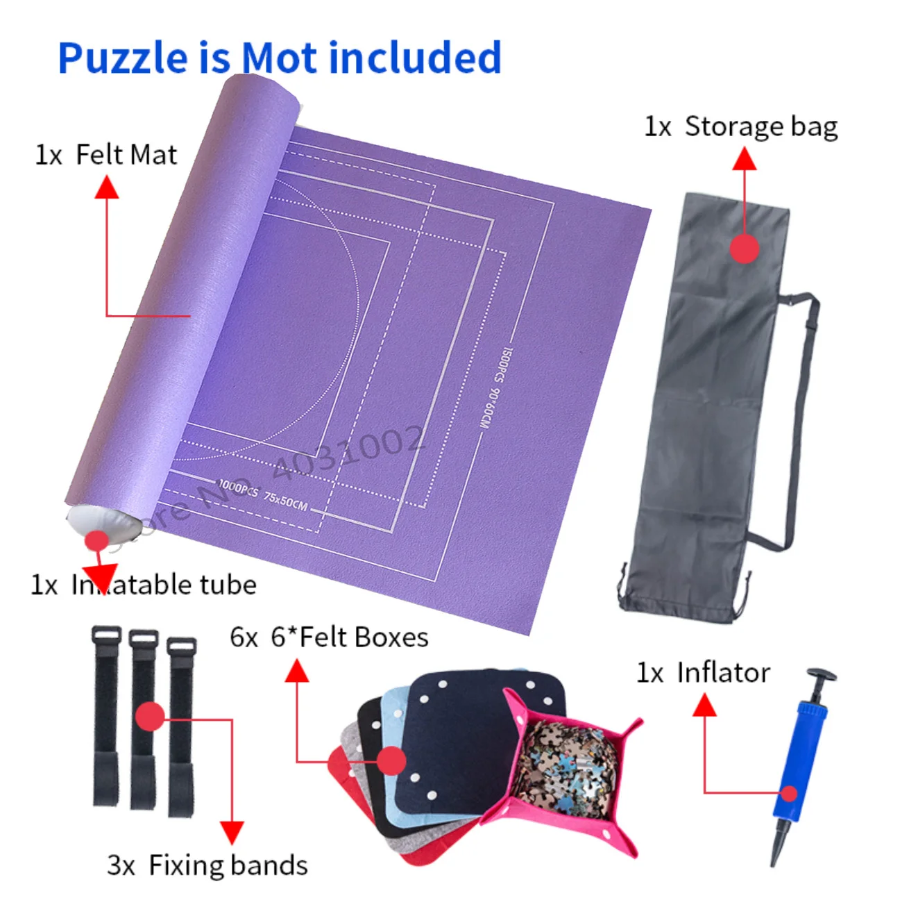 Tapis de Puzzle en rouleau, couverture de Puzzle pour 1000 2000 3000 pièces, sac de rangement de