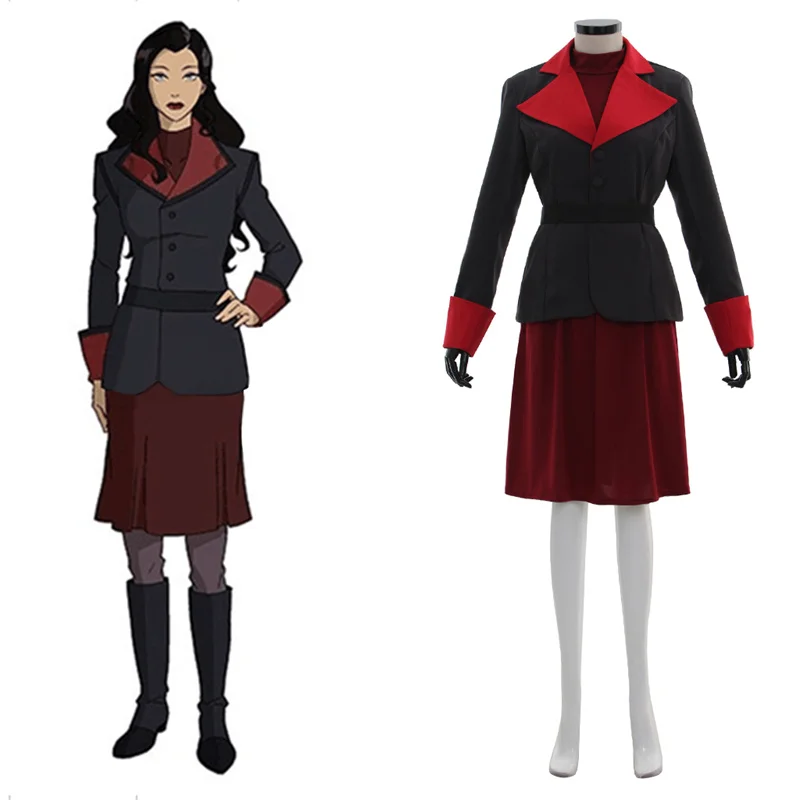 

Avatar The Last Airbender Korra Asami Sato Cosplay Costume Red Uniform Adult Halloween Suit Custom Made