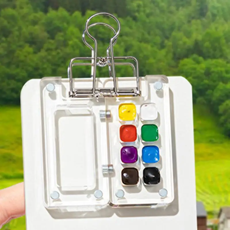 Acrylic Mini Watercolor Palette Empty 8/15 Grid Portable Paint Box Travel Painting Watercolor Packaging Paint Tray Art Supplies paint tray color palette watercolor palette