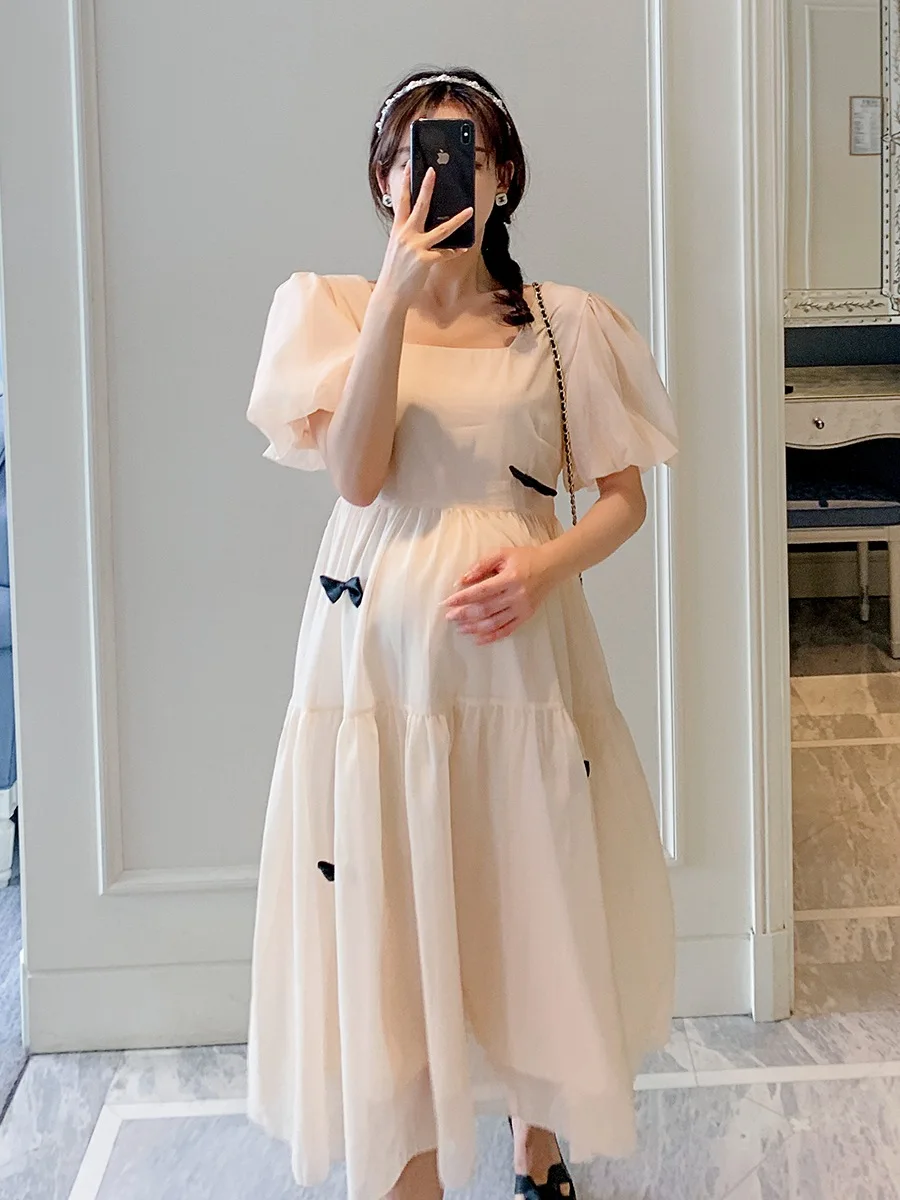 green emerald velvet dress Summer new Korean style plus size maternity wear loose mid-length fake   Lee Nhi Boutique