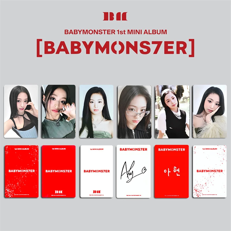 6pcs/set KPOP BABYMONSTER Album Personalized Photo LOMO Card