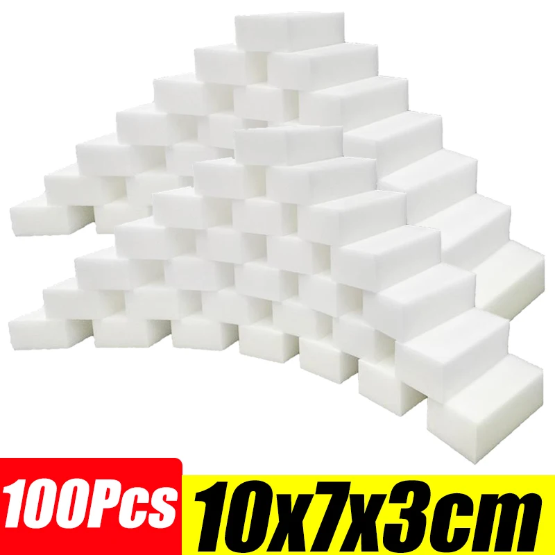 100/50Pcs/Set Melamine Sponge Nano Cleaning Magic Sponges Eraser Melamine Cleaner for Car Kitchen Bathroom 10x6x2cm 10x7x3cm melamine dinnerware square barbecue plate bbq restaurant melamine dish bread plate a5 melamine tableware dinner plate wholesale